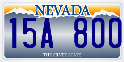 NV license plate 15A800