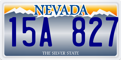 NV license plate 15A827