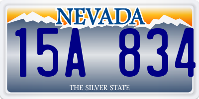 NV license plate 15A834
