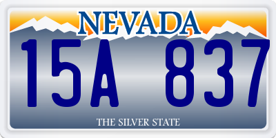 NV license plate 15A837