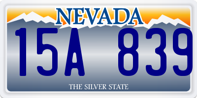 NV license plate 15A839