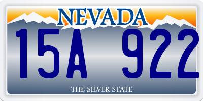 NV license plate 15A922