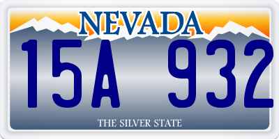 NV license plate 15A932