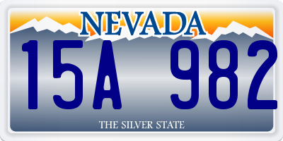 NV license plate 15A982