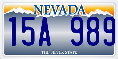 NV license plate 15A989
