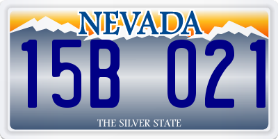 NV license plate 15B021