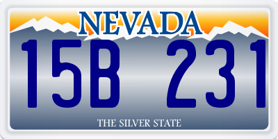 NV license plate 15B231
