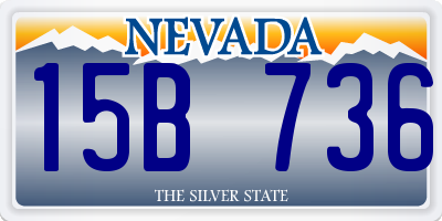 NV license plate 15B736