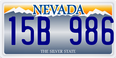 NV license plate 15B986