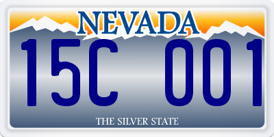 NV license plate 15C001