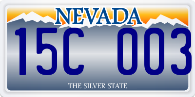 NV license plate 15C003