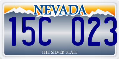 NV license plate 15C023