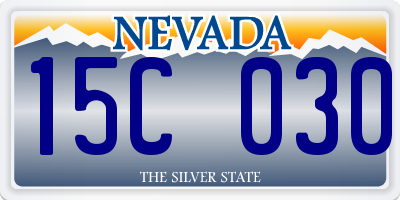 NV license plate 15C030