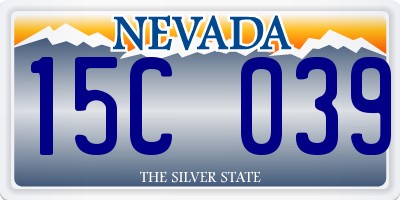 NV license plate 15C039