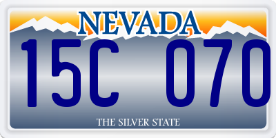 NV license plate 15C070