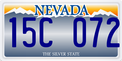 NV license plate 15C072