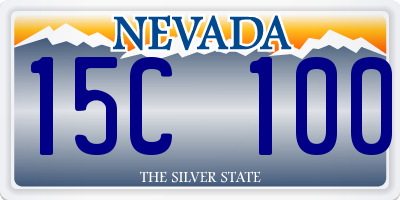 NV license plate 15C100