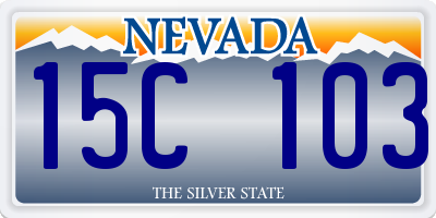 NV license plate 15C103