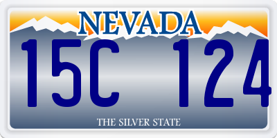 NV license plate 15C124