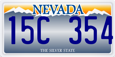 NV license plate 15C354