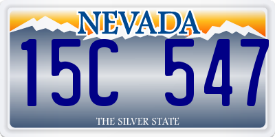 NV license plate 15C547