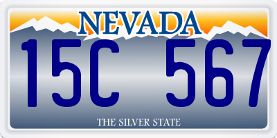 NV license plate 15C567