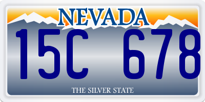 NV license plate 15C678