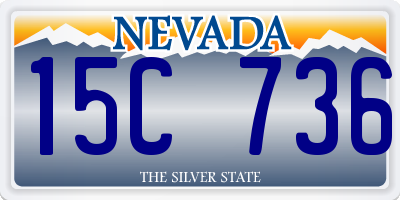 NV license plate 15C736