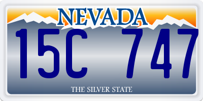NV license plate 15C747
