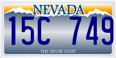 NV license plate 15C749