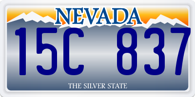 NV license plate 15C837