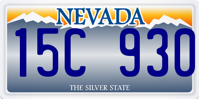NV license plate 15C930
