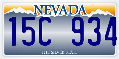 NV license plate 15C934