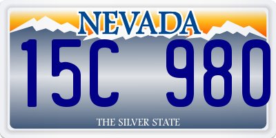 NV license plate 15C980