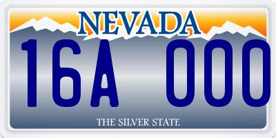 NV license plate 16A000