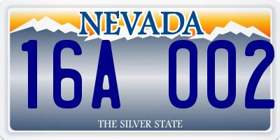 NV license plate 16A002