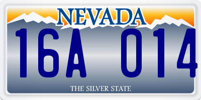 NV license plate 16A014