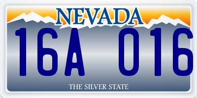 NV license plate 16A016