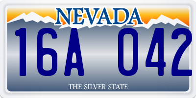 NV license plate 16A042