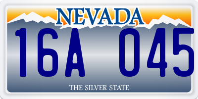 NV license plate 16A045