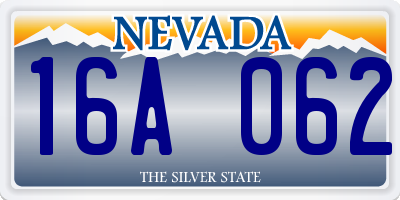 NV license plate 16A062