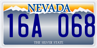 NV license plate 16A068