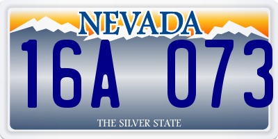 NV license plate 16A073