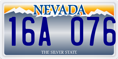 NV license plate 16A076