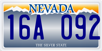 NV license plate 16A092