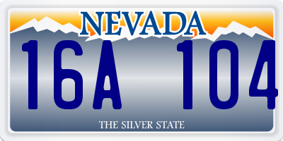 NV license plate 16A104