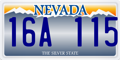 NV license plate 16A115