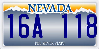 NV license plate 16A118