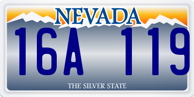 NV license plate 16A119