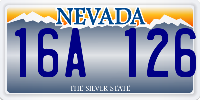 NV license plate 16A126